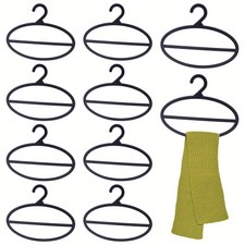 1Set 10pcs Black Scarf Hanger Scarf Holder Organizer Space Saving Plastic Scarf