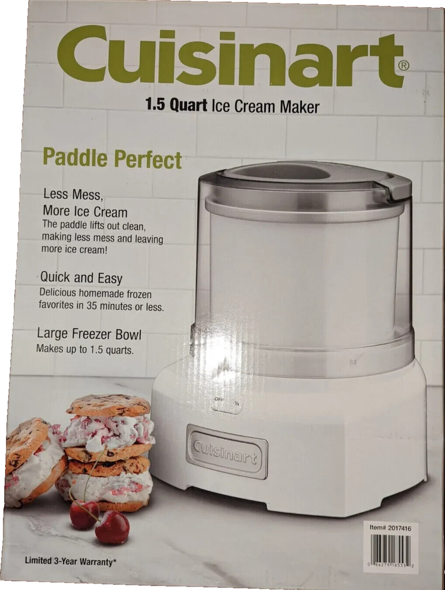 Cuisinart CIM-46PC 1.5 Quart Ice Cream Maker Yogurt Sorbet w Large