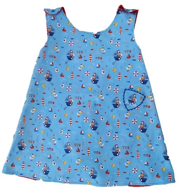Wendekleid-Schürzenkleid Kleid Kinderkleid Sommerkleid Trägerkleid Baumwolle - Bild 1 von 4