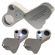 BRAND NEW 30X 60X Loop Magnifier Jeweler Eye Loupe Lens LED 2in1 USA SELLER