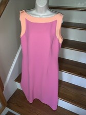 AMANDA SMITH Two Tone Orange & Pink Dress Lined Sleeveless Size 14 💗178