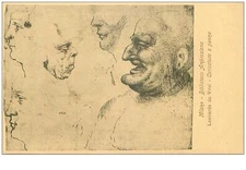 PEINTURE.n°26014.LEONARDO VINCI.MILANO.BIBLIOTECA AMBROSIANA.CARICATURA A PEN