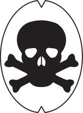 Racquet Art - Stencil - Tennis, Badminton, Squash, Racquetball - Skull N Cross