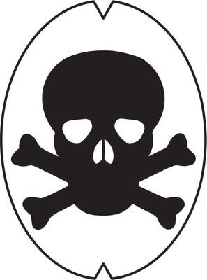 Racquet Art - Stencil - Tennis, Badminton, Squash, Racquetball - Skull N Cross
