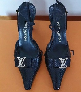 Louis Vuitton Preto Linha Lagarto Autêntico Monograma Salto Alto Feminino  39 nos UE 8.5 | eBay