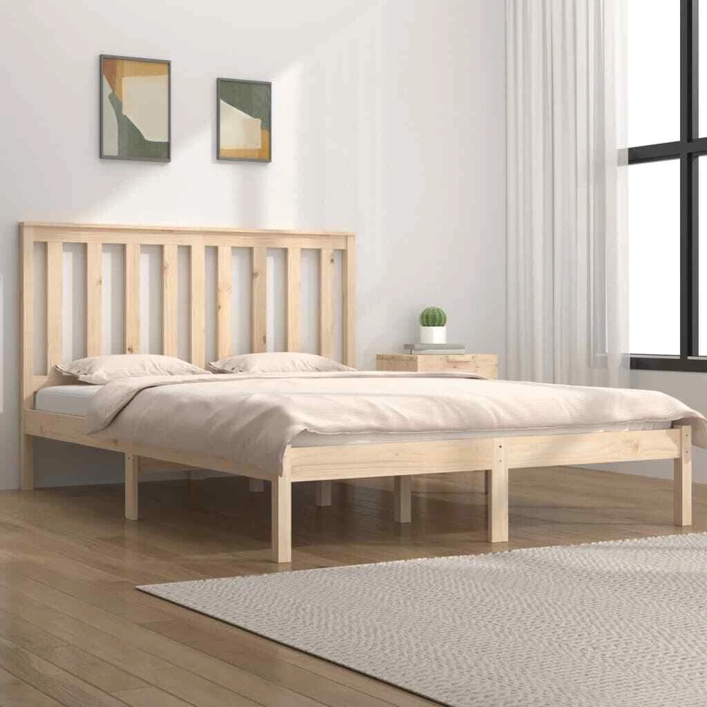 Bed Frame Solid Wood Pine 120x190 cm 4FT Small Double eBay