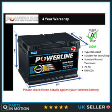 AGM Car Battery fits BMW 320D 330E 116 116D 520D 218D Z3 Z4 Stop Start