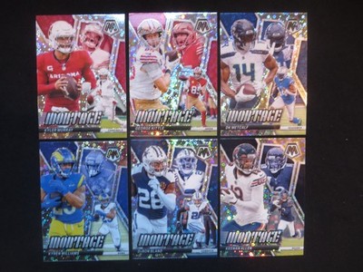 6x 2024 Mosaic NFL - SILVER DISCO MONTAGE LOT - Metcalf + Kittle + Kyler Murray