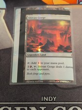 1x Miscut Foil Shivan Gorge Magic The Gathering NFC (Horizontal Crease)