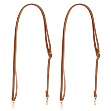 2 Pcs Leather Purse Handle Strap 26"-47" Adjustable Strap Replacement Brown