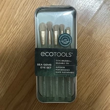 ECOTOOLS Sea Gems Eye Set 5 Different Brushes + Reusable Tin Sealed New