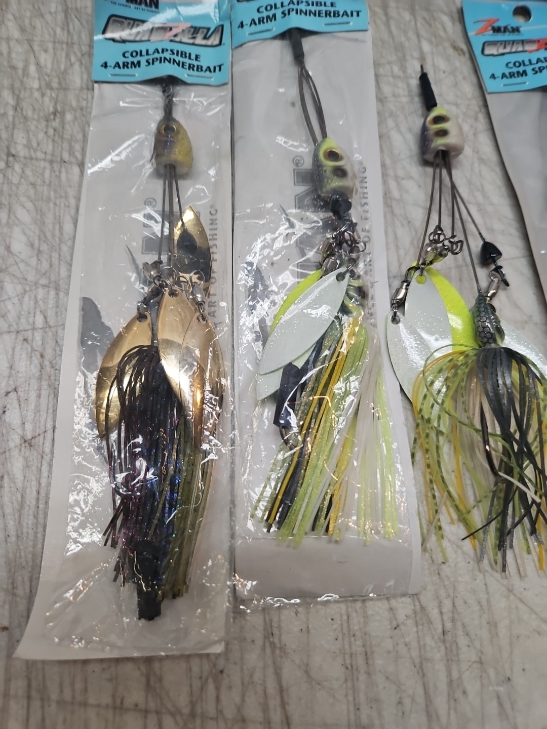 4 Z MAN QUADZILLA Collapsible 4 Arm Spinnerbait Umbrella Rig Fishing Lures  - Image 5