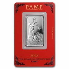 2023 1 oz Platinum Bar PAMP Year of the Rabbit (in Assay) .9995 Platinum #A753 2344.70 per troy oz