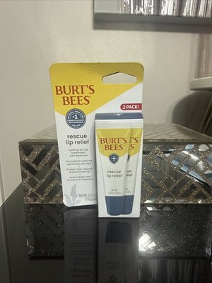 Burt's Bees Rescue Lip Relief Twin Pack Healing Dry Lip Treatment w/ Beeswax 