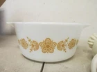 Vintage Pyrex 474-B Butterfly Gold 1.5 Qt Round Casserole Dish No Lid USA