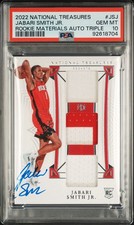2022 NATIONAL TREASURES ROOKIE MATERIAL AUTO TRIPLE JABARI SMITH JR /99 PSA 10