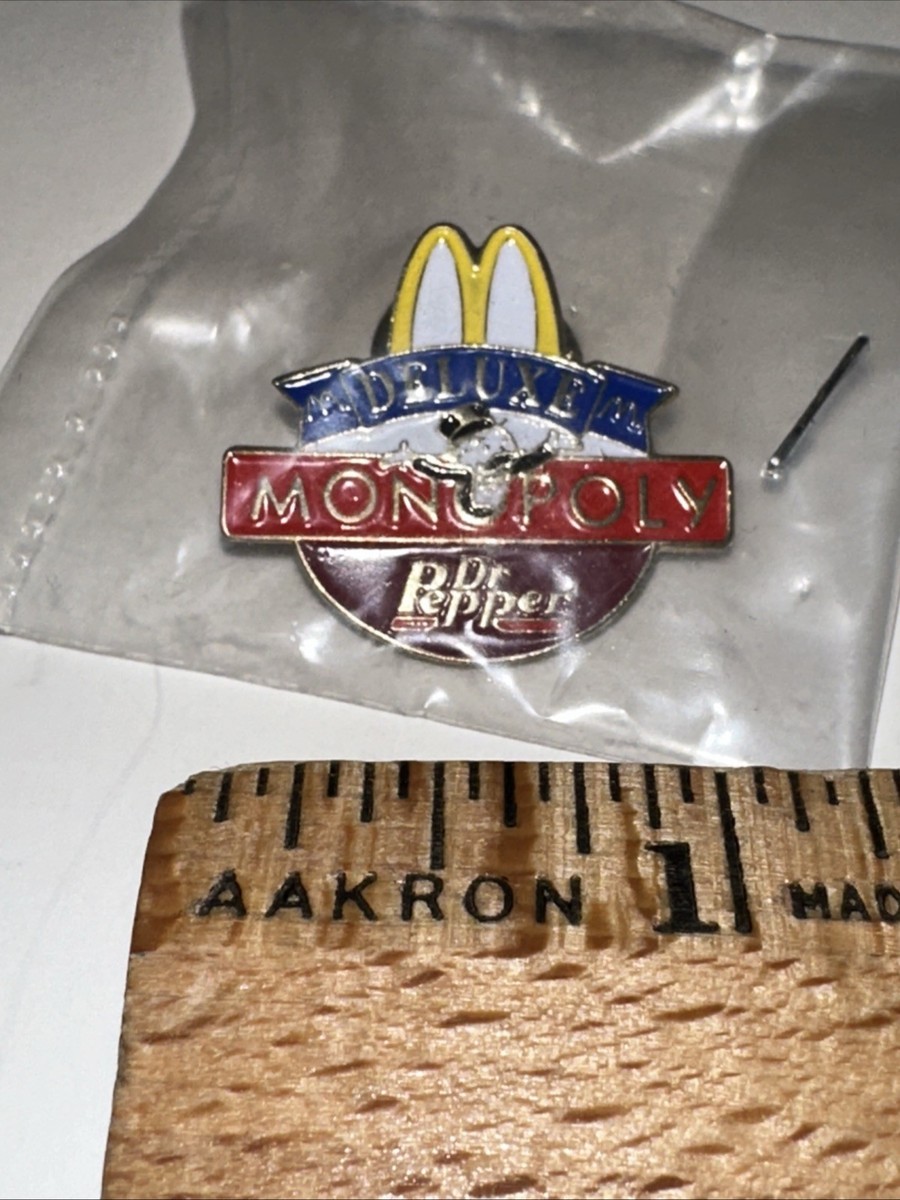 1996 McDonalds Deluxe Monopoly Dr. Pepper Lapel Hat Backpack Pin