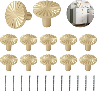 Möbelknöpfe Set 12 Stück verstellbare Schrauben vintage gold für Schrank, Kommod