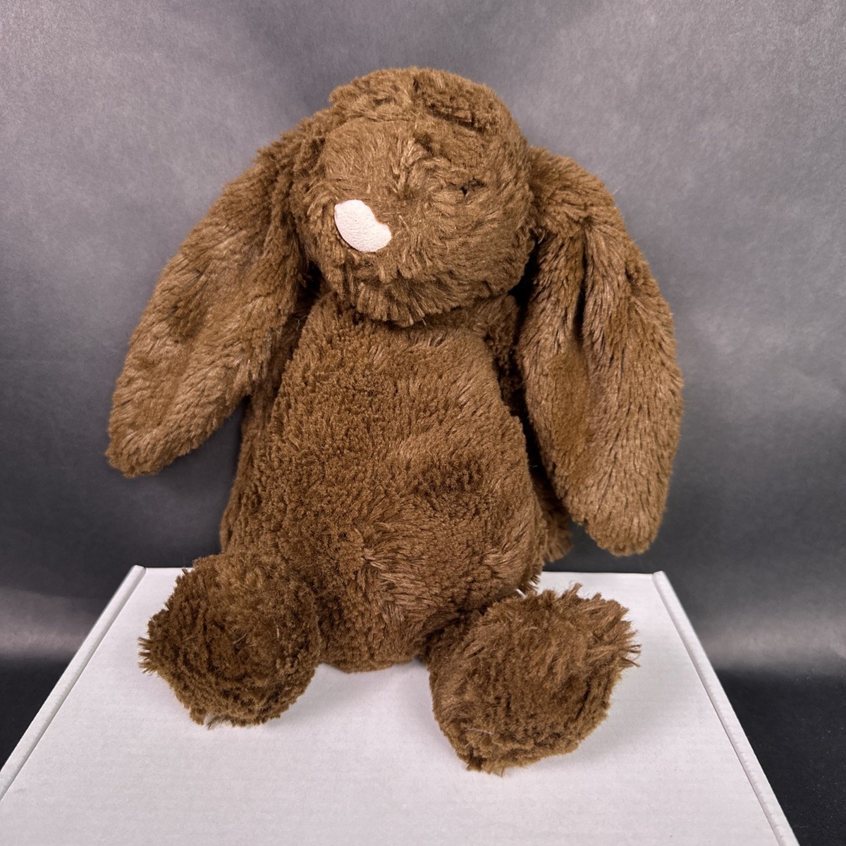 RARE RETIRED Jellycat Bashful Fudge Bunny Chocolate Brown Plush