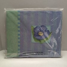 K  Company 8.5 x 8.5 Scrapbook Album Poppy Striped Top Loading Purple Green
