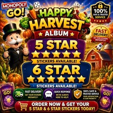 Sticker  5 - 6 Star Stickers Available Quick Response Monopoly Go
