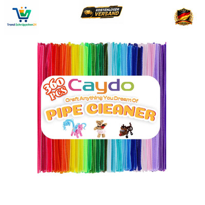 Caydo Pfeifenreiniger 360 Stück 40 Farben Chenille 6 mm