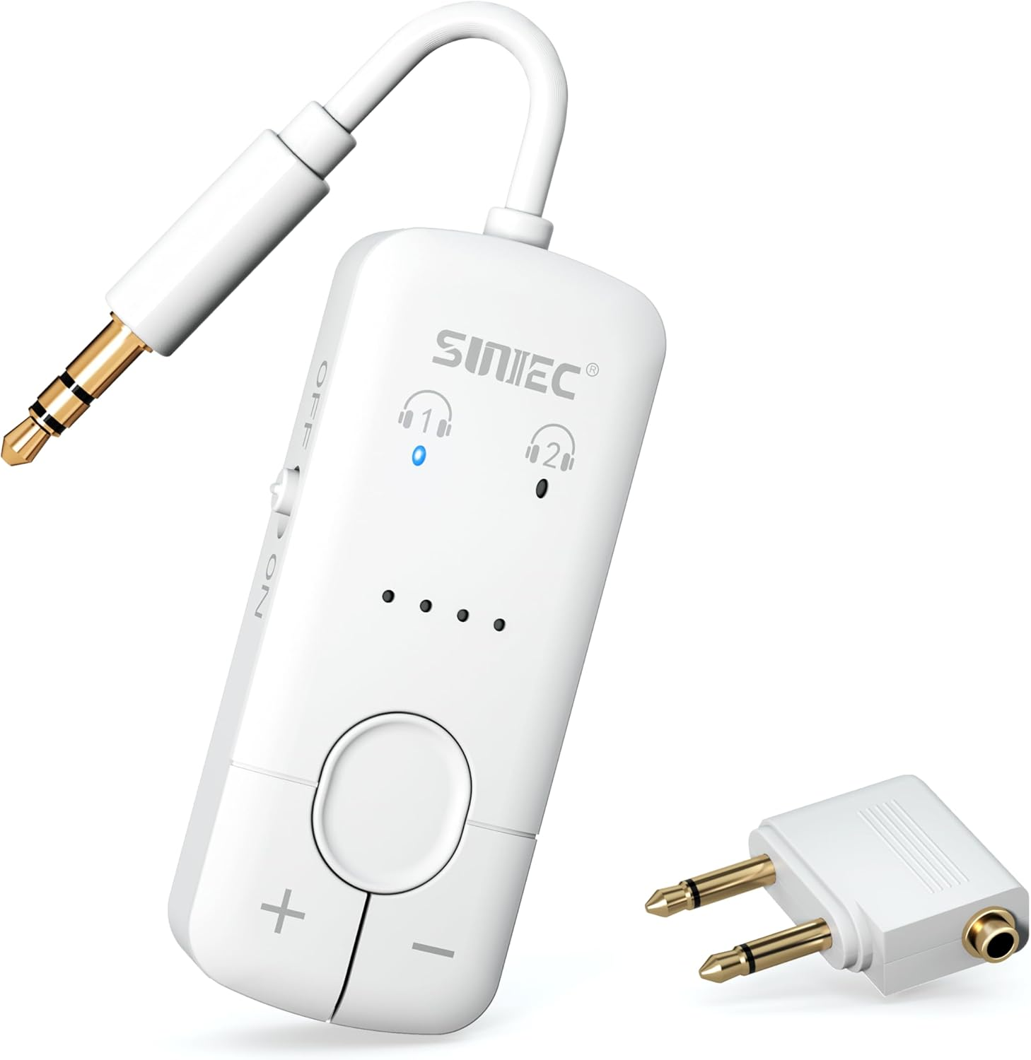 Wireless Bluetooth 5.3 Audio Transmitter for Airplane Dual Device Streaming