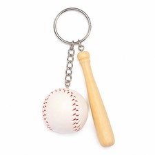 Baseball Keychain Bagpack Pendant Decorations Handmade Leather Baseball Bat K...