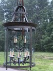 Patinated Bronze & Glass Hall Lantern big and heavy 48" — photo 4