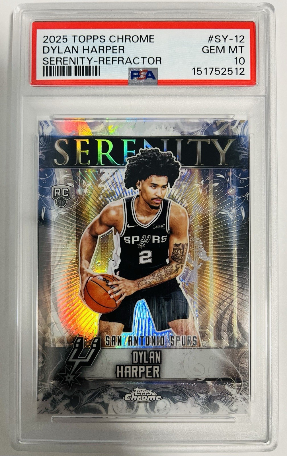 2025 TOPPS CHROME DYLAN HARPER SERENITY #SY-12 REFRACTOR RC PSA 10 GEM MINT