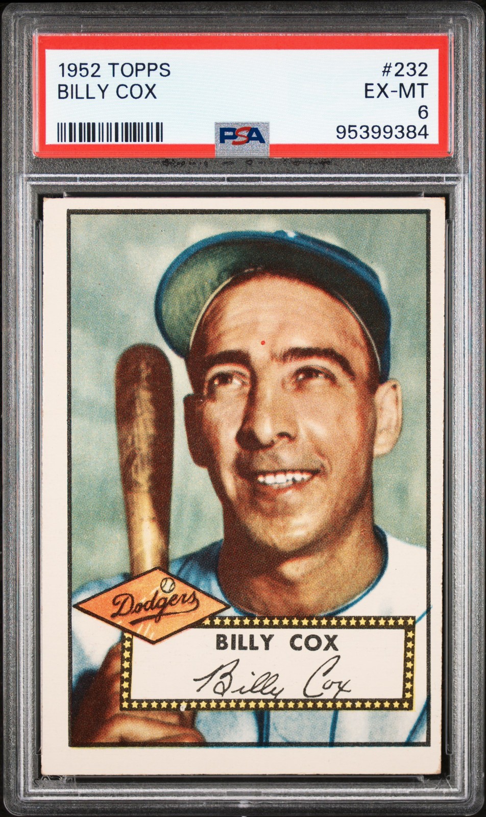 1952 TOPPS #232 BILLY COX PSA 6