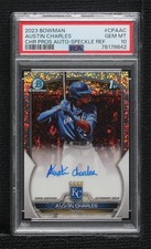 2023 Bowman Chrome Prospect Speckle Refractor Austin Charles PSA 10 Auto sc8