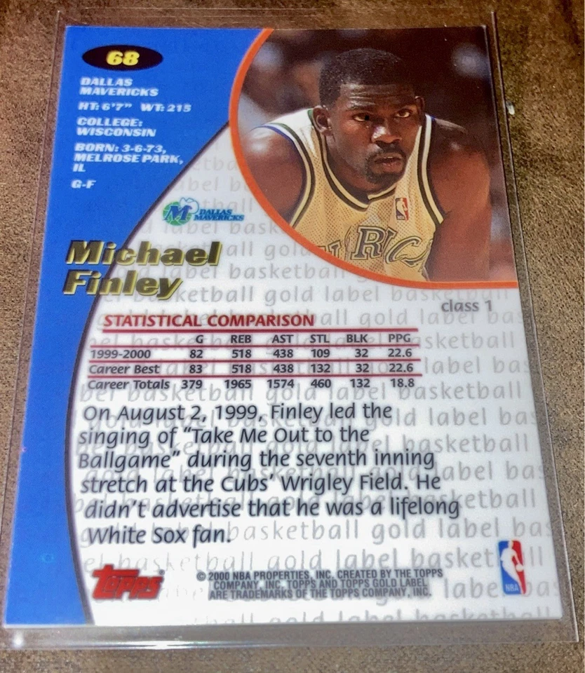 2000-01 Topps Gold Label - Michael Finley #68 Class 1 - Image 2 of 2