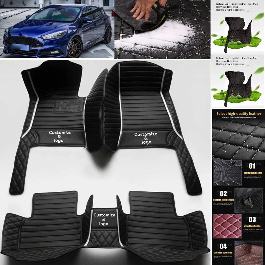 For Ford Focus Car Floor Mats Luxury Waterproof Liners Carpets Cargo Custom Foto 2 de 4