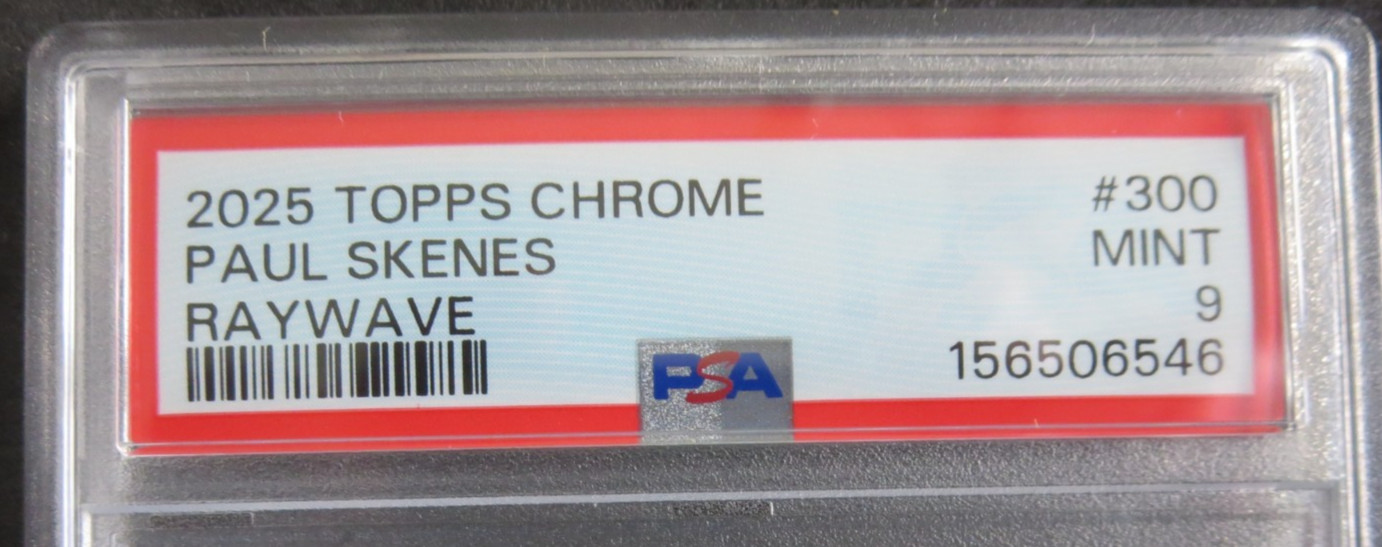 2025 Topps Chrome Paul Skenes Raywave Refractor #300 Pirates PSA 9 EV view 2