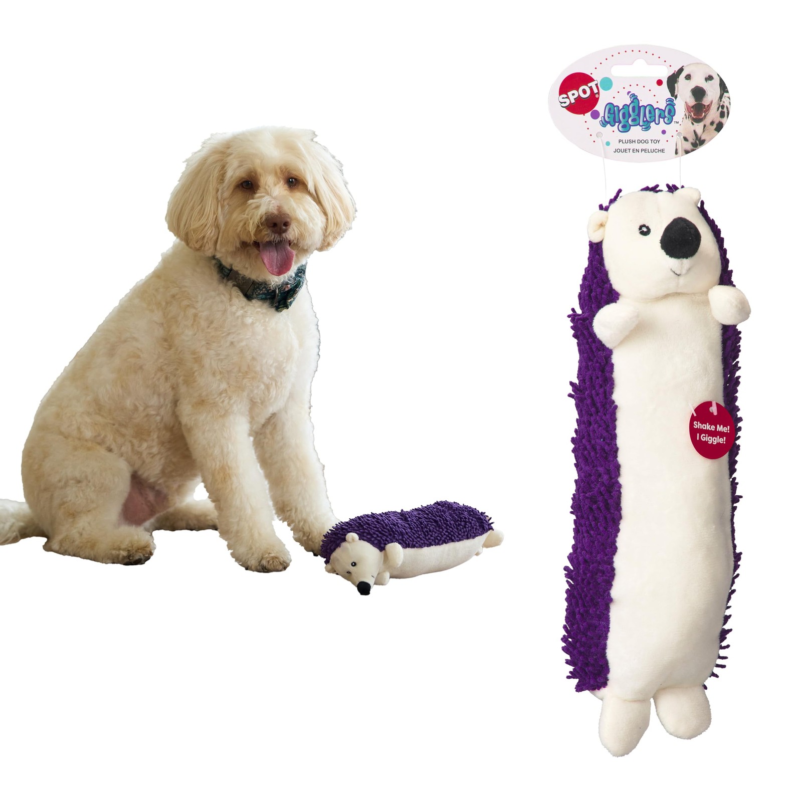 Gigglers Hedgehog Dog Toy, 12-Inch Plush Toy with Built-in G