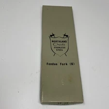 Vintage Set of Six Oneida Fondue Forks in Original Box Stainless Steel Japan