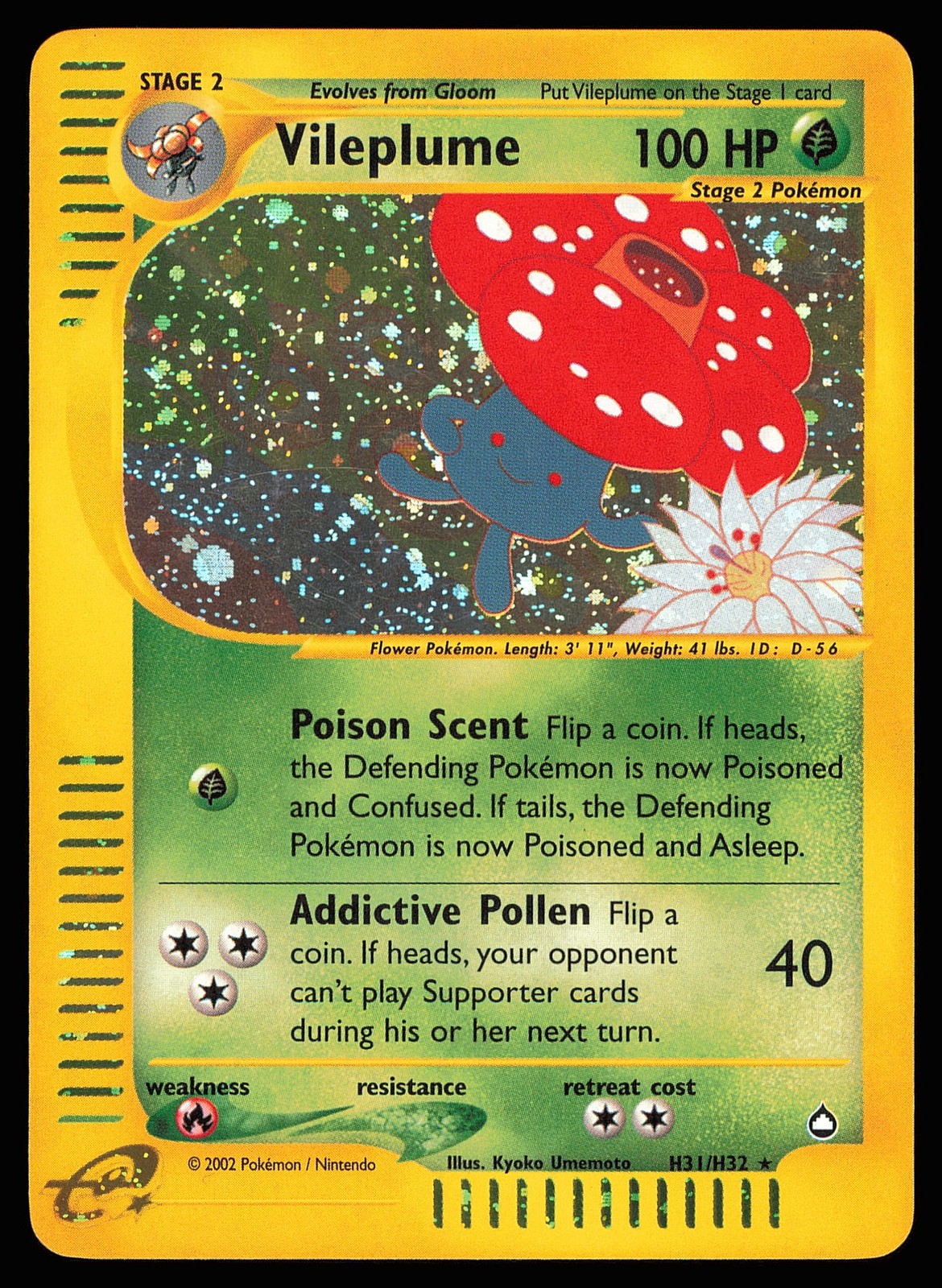 Vileplume H31/147 Holo | LP | Aquapolis | Pokemon TCG - 2003