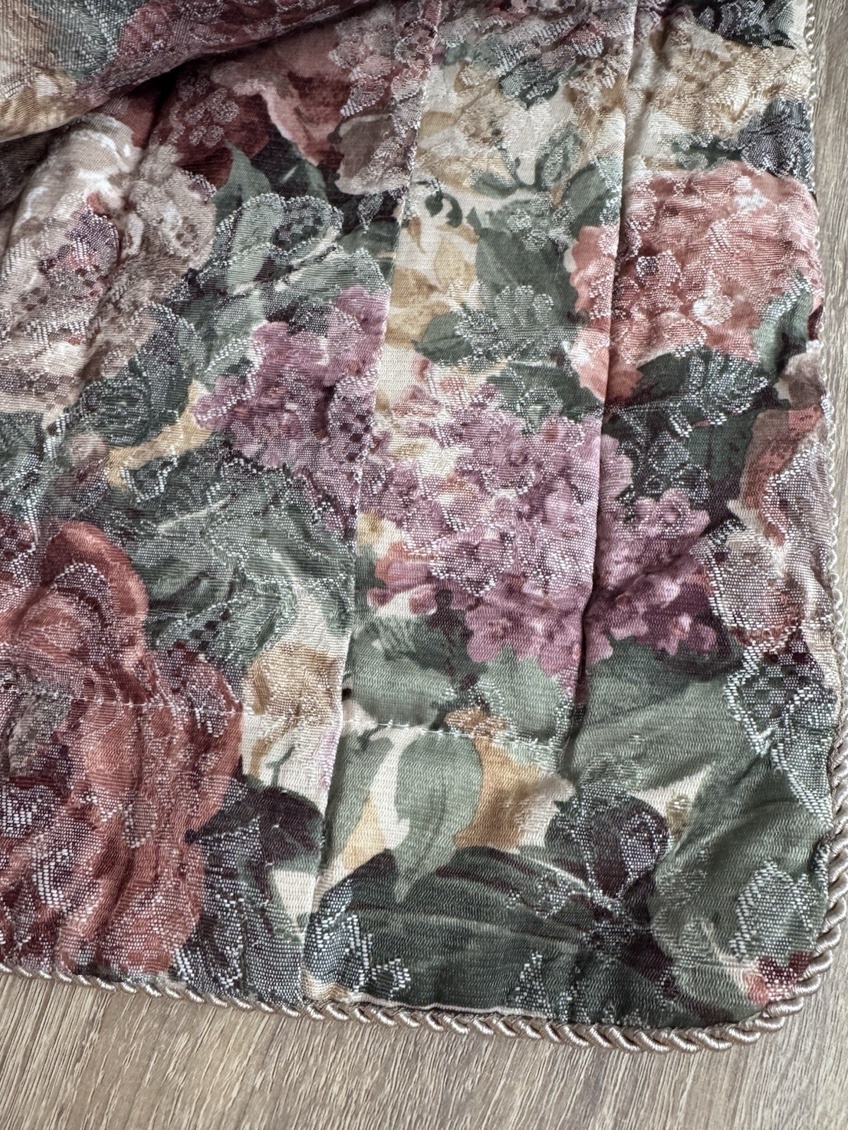 Croscill Cotswold Standard Pillow Sham Floral Padded Flange Rope Trim