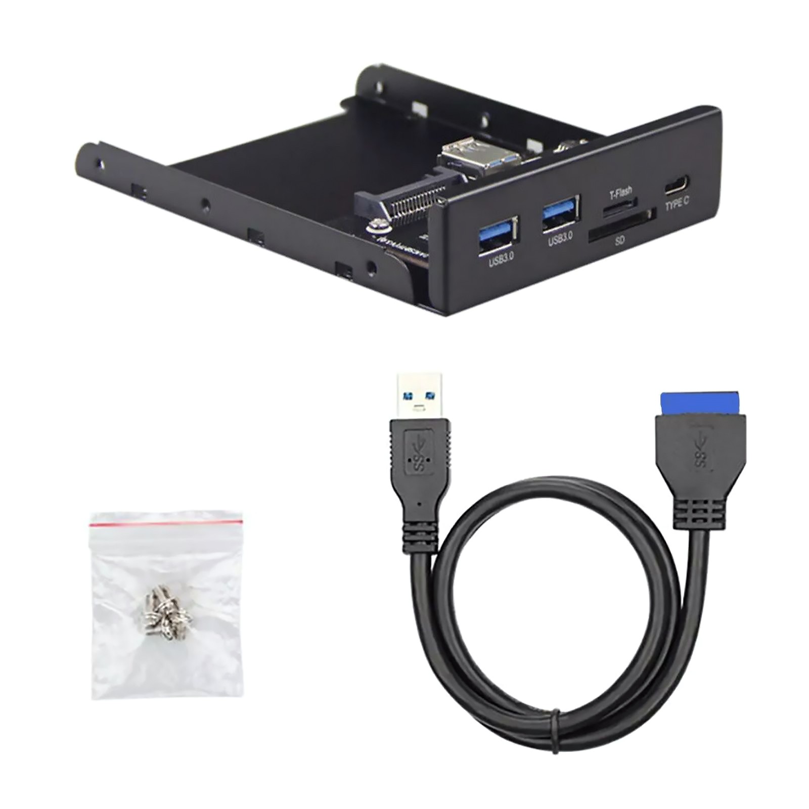 Front Panel 5Gbps Type-C USB 3.0 Micro SD/TF Desktop PC Host USB Docking Station