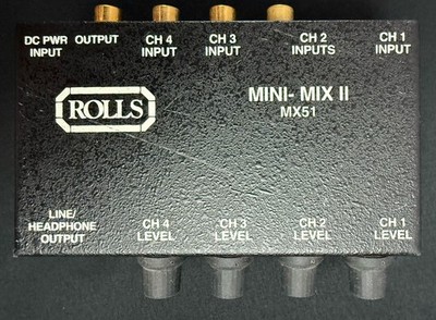 Rolls Minimix II Stereo Line Mixer MX51s 4 Channels