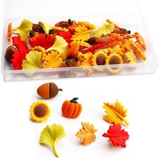 Fall Theme Decorative Flower Push Pins 40Pcs Resin Thumb Tacks for Cork Bulletin