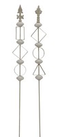 Dekorativer Ausgefallener Gartenstecker Metall Hellgaru-Taupe Als 2-Er Set