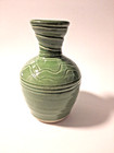 Handmade Green Swirl Ceramic Vase-Darris Dietz-Portland OR-Lead Free