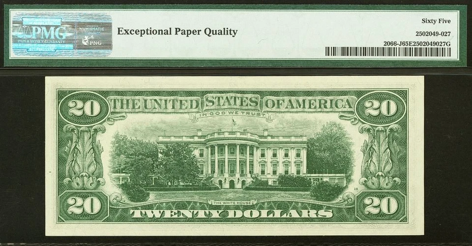 1963A $20 Federal Reserve Note PMG 65EPQ - Gem Kansas City Fr 2066-J - Image 3 of 3