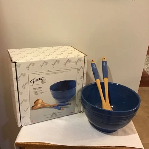 Fiesta Salad Bowl set, Lapis Color New In Original Box