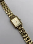 Seiko Tank Watch Women 16mm Champagne Dial Gold Tone 1N01-0FH0 New Battery 6.25”