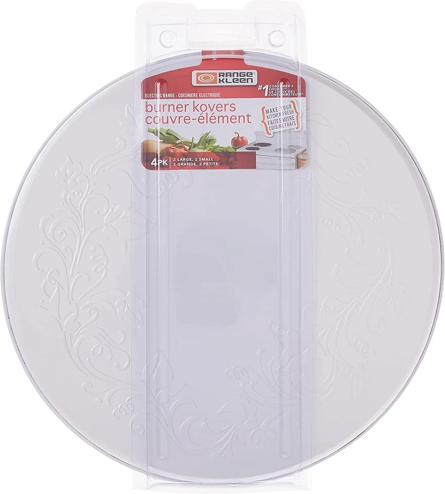 Quemador Kovers Blanco Repujado Hiedra Redonda 4pk, 2x 8.5" y 2x 10.5" Foto 3 de 4