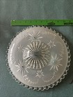 Antique Frosted Glass Lamp Shade with Clear Beaded Art Deco-11" dia. With Chains — photo 6