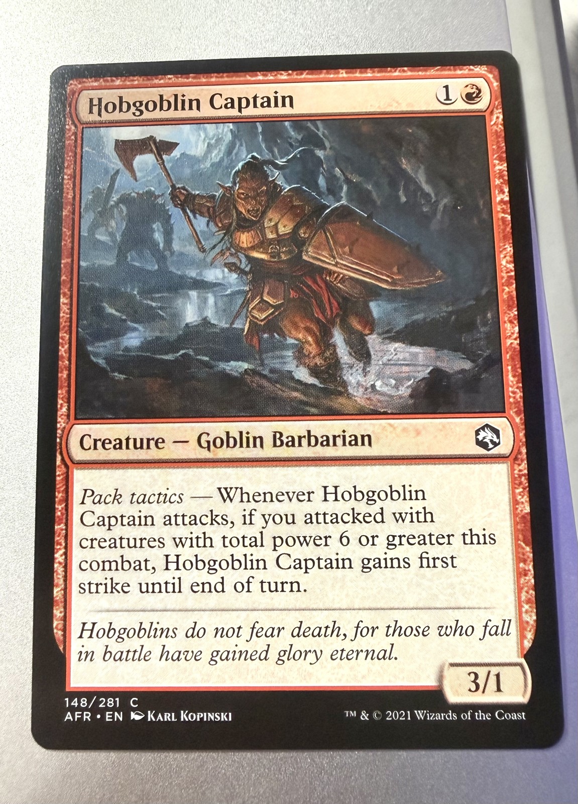 Hobgoblin Captain Adventures in the Forgotten Realms Regular 148/281 Unplayed